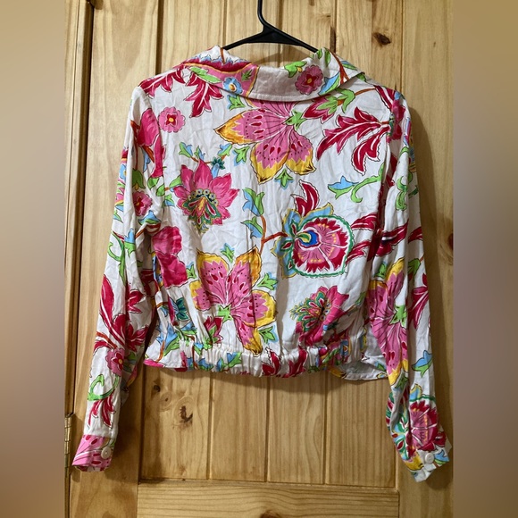 NWOT - Rachel Zoe size XS long-sleeved faux wrap floral top - Picture 6 of 8